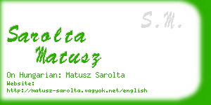 sarolta matusz business card